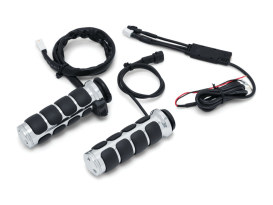 Heated ISO Handgrips - Chrome. Fits H-D 2008up with Throttle-by-Wire. 