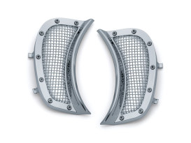 Mesh Headlight Vent Accents - Chrome. Fits Road Glide 2015up. 