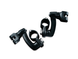 3-1/4in. Longhorn Offset Footpeg Mounts with 1-1/4in. Magnum Quick Clamps - Black. 