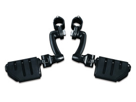 Longhorn Offset Highway Footpegs with Trident Dually Pegs, 1-1/4in. Magnum Quick Clamps - Black 