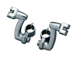 Longhorn 3-1/4in. Offset Footpeg Mounts with 1-1/4in. Magnum Quick Clamps - Chrome. 