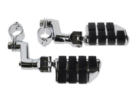 ISO Dually FootPegs with Offset & 1-1/4in. Magnum Quick Clamps - Chrome. 