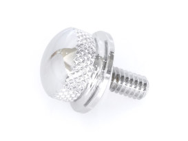 1/4in.-20 Knurled Seat Release Knob - Chrome. Fits H-D 1996up. 