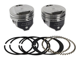 +.030in. Dome Top Pistons with 9.6:1 Compression Ratio. Fits Big Twin 1984-1999 with Evo Engine. 