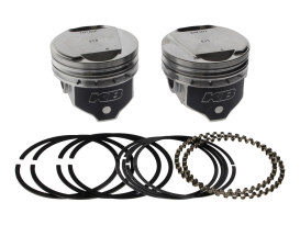 Std Dome Top Pistons with 9.6:1 Compression Ratio. Fits Big Twin 1984-1999 with Evo Engine. 