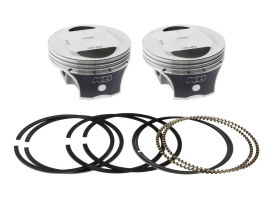 +.010in. Dome Top Pistons with 10.5:1 Compression Ratio. Fits Twin Cam 2007-2017 with 103ci Engine & Big Bore 96ci to 103ci Conversion. 