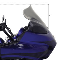 12in. Flare Windshield - Tinted. Fits Road Glide 1998-2013. 