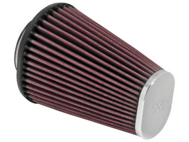 Air Filter Element with Oval End Cap - Chrome. Fits Aircharger. 