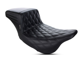 Kickflip Dual Seat with Black Double Diamond Stitch. Fits Touring 2008up. 
