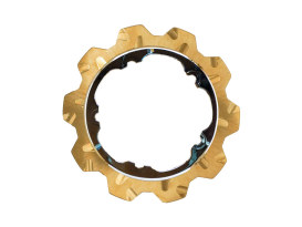 11.8in. Front Crown Disc Rotor - Gold Band & Black Carrier. Fits V-Rod & Dyna 2006-2017 Models with OEM Cast Wheel. 