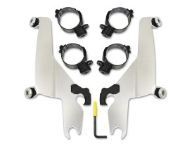 Polished Sportshield Trigger-Lock Mounting Hardware. Fits FX Softail 1984-2015 & Dyna Wide Glide 1993-2005. 