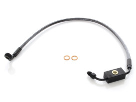 Stock Length Lower Front Brake Line - Black Pearl. Fits Dyna 2012-2017 with ABS & Single Front Disc Caliper. 