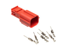 6-Position Red Male Connector and Terminal Kit. Fits  2021up OBD-II ports. 