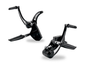 Extended Length Forward Controls - Black Contrast Cut. Fits Softail 2000-2017. 