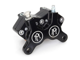 Universal 4 Piston Caliper - Black Contrast Cut. Fits H-D with 11.5in. Disc Rotor. 