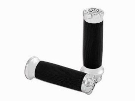 Chrono Handgrips - Chrome. Fits H-D with Throttle Cables. 