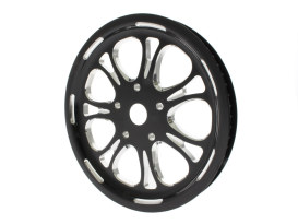 66 Tooth x 1in. wide Paramount Pulley - Black Contrast Cut Platinum. Fits Softail 2012up, Softail 2007up with 150 Rear Tyre & Touring 2007-2008. 