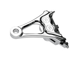 Right Hand  Rear Integrated 4 Piston Caliper & Mounting Bracket - Chrome. Fits Softail 2008-2017 & New Phatail Kits with 25mm Axle. 