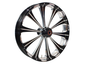 21in. x 3.50in. wide Revel Wheel with Front Hub - Black Contrast Cut Platinum. Fits Fat Boy 2018up with ABS. 
