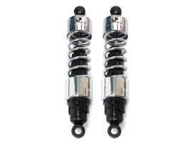 412 Series, 13in. Heavy Duty Spring Rate Rear Shock Absorbers - Chrome. Fits Touring 1980-2005, Sportster 1979-2003 & FXR 1982-1994. 