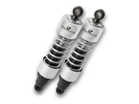 412 Series, 12in. Heavy Duty Spring Rate Rear Shock Absorbers - Chrome. Fits Dyna 1991-2017. 