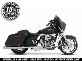 Slimline Dual Exhaust - Chrome with Chrome End Caps. Fits Touring 2009-2016. 