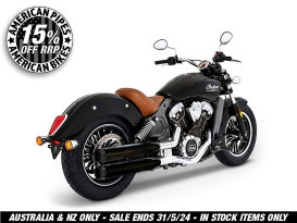 3-1/2in. Slip-On Mufflers - Black with Black End Caps. Fits Indian Scout 2015up. 