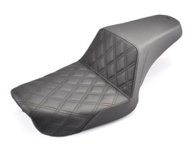 Step-Up LS Dual Seat with Black Double Diamond Lattice Stitch. Fits Dyna 2004-2005. 