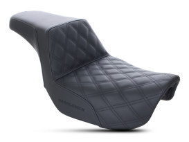 Step-Up LS Dual Seat with Black Double Diamond Lattice Stitch. Fits Dyna 2006-2017. 