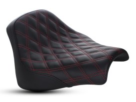 Renegade LS Solo Seat with Red Double Diamond Lattice Stitch. Fits Fat Bob 2018up. 