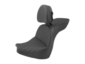 Explorer LS Dual Seat With Backrest & with Black Double Diamond Lattice Stitch. Fits Breakout 2018up. 