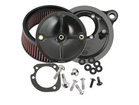 Stealth Air Cleaner Kit - Black. Fits Big Twins 1993-2017 with CV Carb or Cable Operated Delphi EFI. 