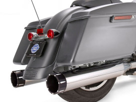 4-1/2in. Mk45 Slip-On Mufflers - Chrome with Black Tracer End Caps. Fits Touring 2017up. 
