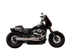 2-into-1 SuperStreet Exhaust - Stainless Steel with Black End Cap. Fits Softail 2018up Non-240 Rear Tyre Models. 